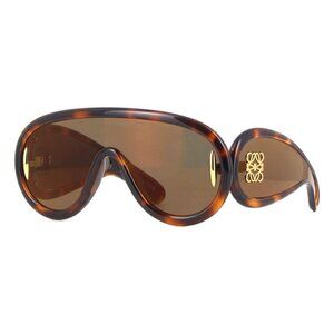New LOEWE Paula's Ibiza Havana Shield LW40108I 52G Sunglasses Women